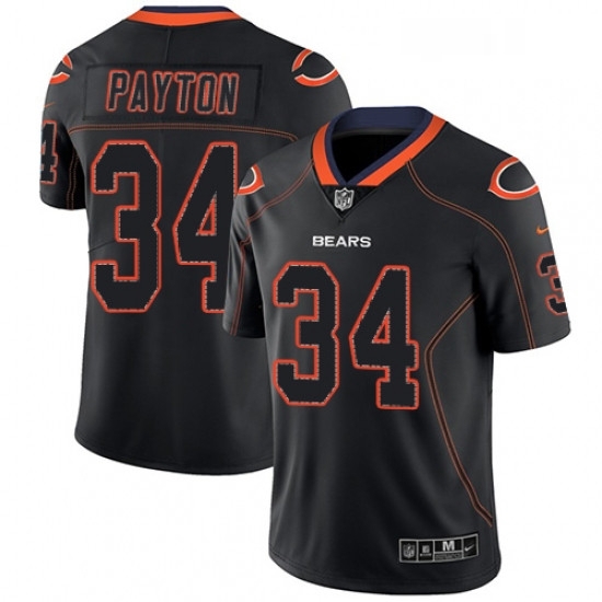 Mens Nike Chicago Bears 34 Walter Payton Limited Lights Out Black Rush NFL Jersey Mens Nike Chicago Bears 34 Walter Payton Limited Lights Out Black Rush NFL Jersey