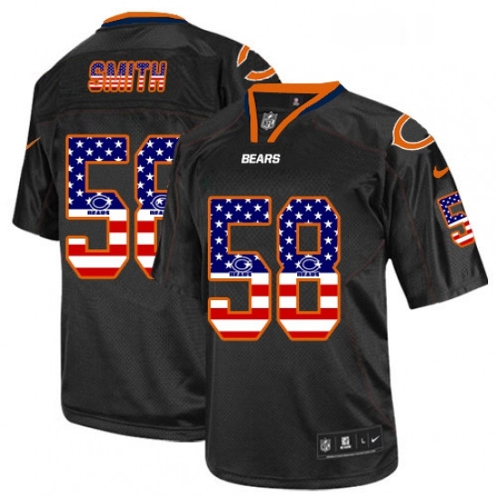 Mens Nike Chicago Bears 58 Roquan Smith Elite Black USA Flag Fashion NFL Jersey Mens Nike Chicago Bears 58 Roquan Smith Elite Black USA Flag Fashion NFL Jersey