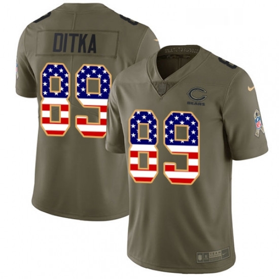 Mens Nike Chicago Bears 89 Mike Ditka Limited OliveUSA Flag Salute to Service NFL Jersey Mens Nike Chicago Bears 89 Mike Ditka Limited OliveUSA Flag Salute to Service NFL Jersey