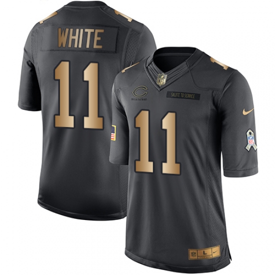 Nike Bears #11 Kevin White Black Mens Stitched NFL Limited Gold Salute To Service Jersey Nike Bears #11 Kevin White Black Mens Stitched NFL Limited Gold Salute To Service Jersey