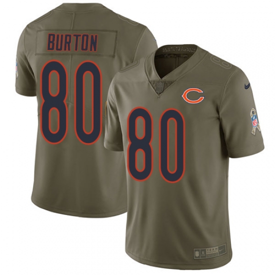 Nike Bears #80 Trey Burton Olive Men Stitched NFL Limited 2017 Salute To Service Jersey Nike Bears #80 Trey Burton Olive Men Stitched NFL Limited 2017 Salute To Service Jersey