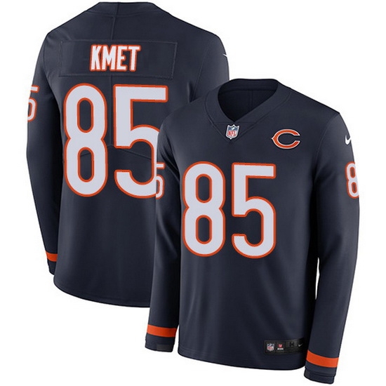 Nike Bears 85 Cole Kmet Navy Blue Team Color Men Stitched NFL Limited Therma Long Sleeve Jersey Nike Bears 85 Cole Kmet Navy Blue Team Color Men Stitched NFL Limited Therma Long Sleeve Jersey
