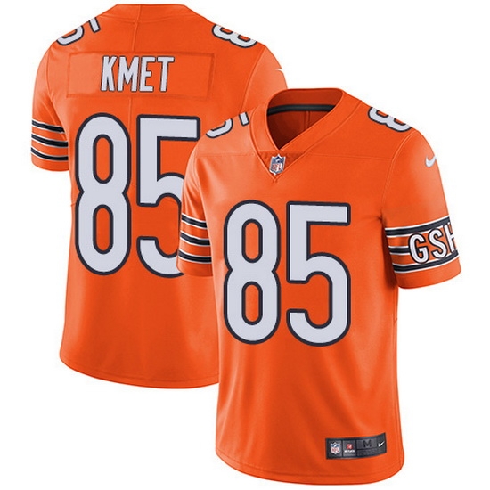 Nike Bears 85 Cole Kmet Orange Men Stitched NFL Limited Rush Jersey Nike Bears 85 Cole Kmet Orange Men Stitched NFL Limited Rush Jersey