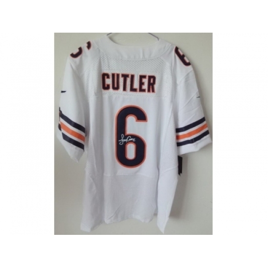 Nike Chicago Bears 6 Jay Cutler White Elite Signed NFL Jersey Nike Chicago Bears 6 Jay Cutler White Elite Signed NFL Jersey
