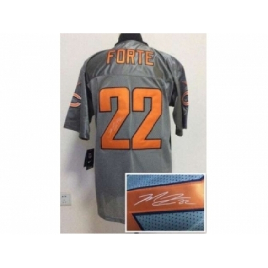 Nike chicago bears 22 Matt Forte grey Elite shadow Signed NFL Jersey Nike chicago bears 22 Matt Forte grey Elite shadow Signed NFL Jersey