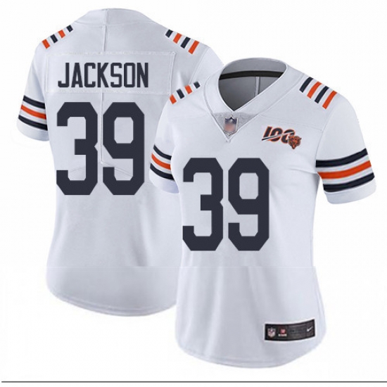 Bears 39 Eddie Jackson White Alternate Women Stitched Football Vapor Untouchable Limited 100th Season Jersey Bears 39 Eddie Jackson White Alternate Women Stitched Football Vapor Untouchable Limited 100th Season Jersey