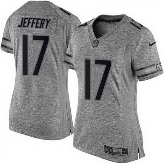 Nike Bears #17 Alshon Jeffery Gray Womens Stitched NFL Limited Gridiron Gray Jersey Nike Bears #17 Alshon Jeffery Gray Womens Stitched NFL Limited Gridiron Gray Jersey