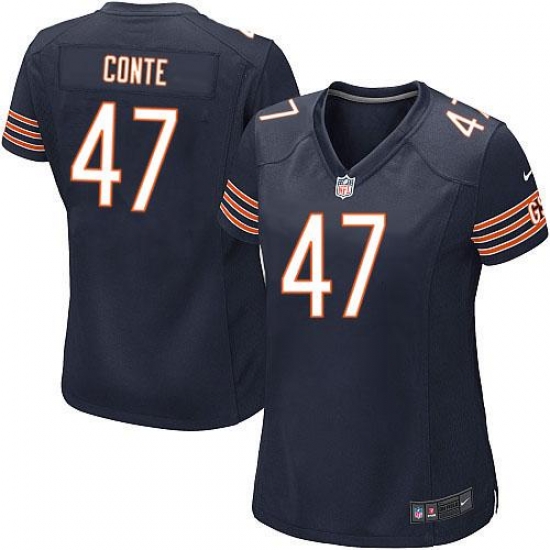 Nike NFL Chicago Bears #47 Chris Conte Navy Blue Women's Game Team Color Nike NFL Chicago Bears #47 Chris Conte Navy Blue Women's Game Team Color