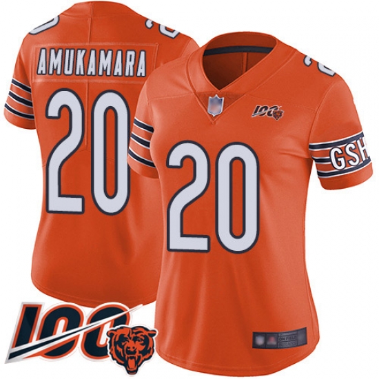 Women Chicago Bears 20 Prince Amukamara Orange Alternate 100th Season Limited Football Jersey Women Chicago Bears 20 Prince Amukamara Orange Alternate 100th Season Limited Football Jersey