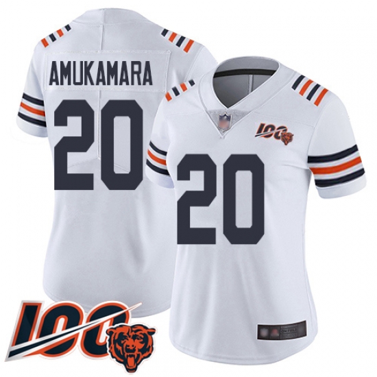 Women Chicago Bears 20 Prince Amukamara White 100th Season Limited Football Jersey Women Chicago Bears 20 Prince Amukamara White 100th Season Limited Football Jersey