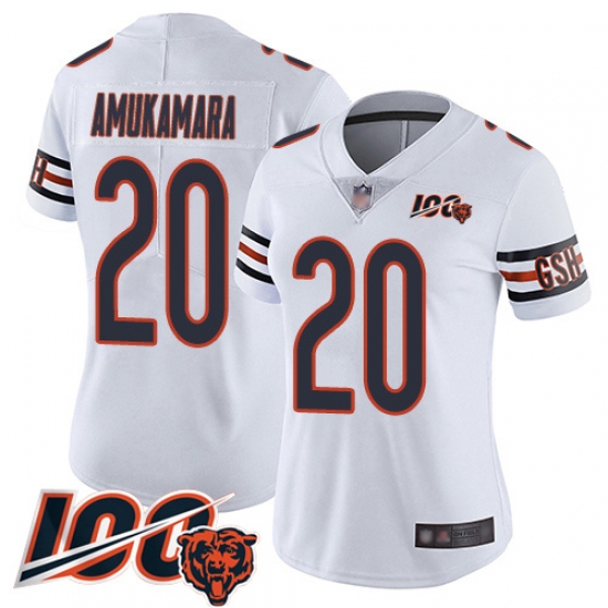Women Chicago Bears 20 Prince Amukamara White Vapor Untouchable Limited Player 100th Season Football Jersey Women Chicago Bears 20 Prince Amukamara White Vapor Untouchable Limited Player 100th Season Football Jersey