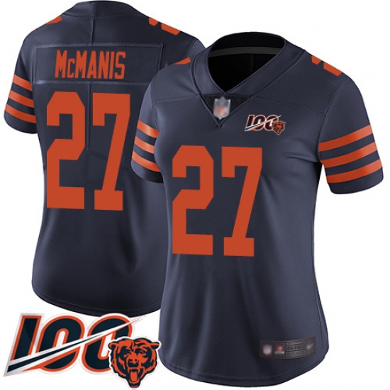 Women Chicago Bears 27 Sherrick McManis Limited Navy Blue Rush Vapor Untouchable 100th Season Football Jersey Women Chicago Bears 27 Sherrick McManis Limited Navy Blue Rush Vapor Untouchable 100th Season Football Jersey