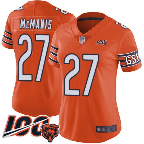 Women Chicago Bears 27 Sherrick McManis Orange Alternate 100th Season Limited Football Jersey Women Chicago Bears 27 Sherrick McManis Orange Alternate 100th Season Limited Football Jersey