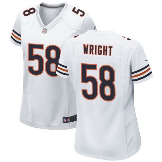 Women Chicago Bears 58 Darnell Wright White 2023 Draft Stitched Game Jersey Women Chicago Bears 58 Darnell Wright White 2023 Draft Stitched Game Jersey