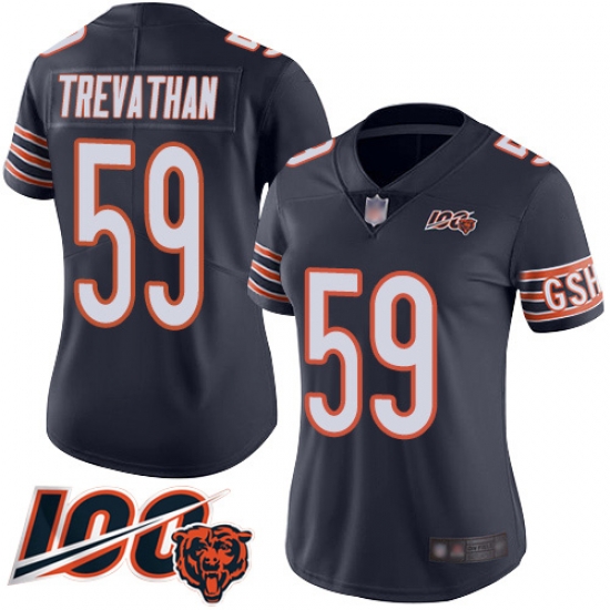 Women Chicago Bears 59 Danny Trevathan Navy Blue Team Color 100th Season Limited Football Jersey Women Chicago Bears 59 Danny Trevathan Navy Blue Team Color 100th Season Limited Football Jersey
