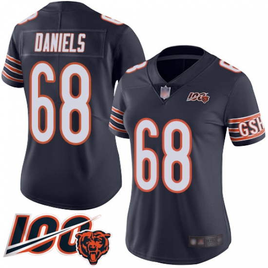 Women Chicago Bears 68 James Daniels Navy Blue Team Color 100th Season Limited Football Jersey Women Chicago Bears 68 James Daniels Navy Blue Team Color 100th Season Limited Football Jersey