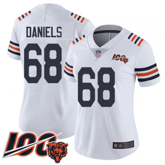 Women Chicago Bears 68 James Daniels White 100th Season Limited Football Jersey Women Chicago Bears 68 James Daniels White 100th Season Limited Football Jersey