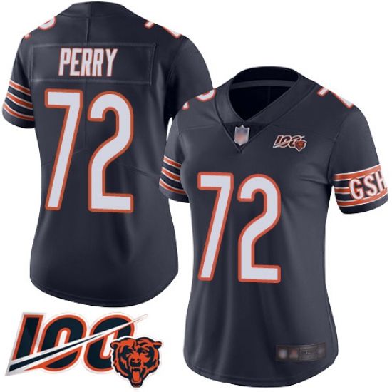 Women Chicago Bears 72 William Perry Navy Blue Team Color 100th Season Limited Football Jersey Women Chicago Bears 72 William Perry Navy Blue Team Color 100th Season Limited Football Jersey