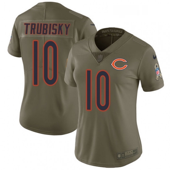 Womens Nike Chicago Bears 10 Mitchell Trubisky Limited Olive 2017 Salute to Service NFL Jersey Womens Nike Chicago Bears 10 Mitchell Trubisky Limited Olive 2017 Salute to Service NFL Jersey
