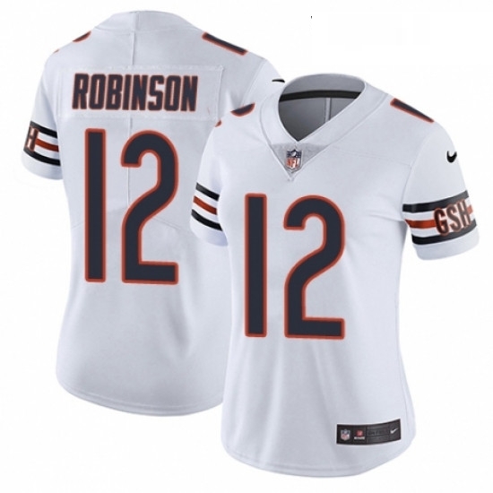Womens Nike Chicago Bears 12 Allen Robinson White Vapor Untouchable Limited Player NFL Jersey Womens Nike Chicago Bears 12 Allen Robinson White Vapor Untouchable Limited Player NFL Jersey