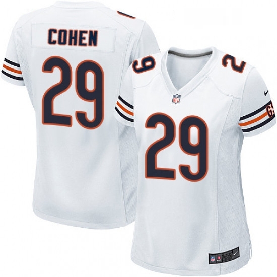 Womens Nike Chicago Bears 29 Tarik Cohen Game White NFL Jersey Womens Nike Chicago Bears 29 Tarik Cohen Game White NFL Jersey