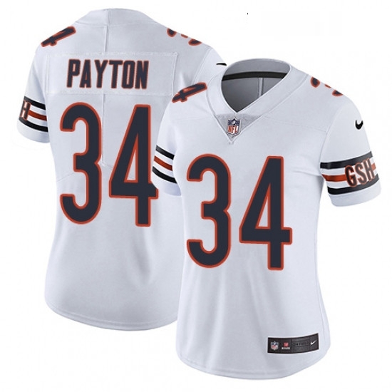 Womens Nike Chicago Bears 34 Walter Payton White Vapor Untouchable Limited Player NFL Jersey Womens Nike Chicago Bears 34 Walter Payton White Vapor Untouchable Limited Player NFL Jersey