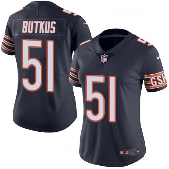 Womens Nike Chicago Bears 51 Dick Butkus Elite Navy Blue Team Color NFL Jersey Womens Nike Chicago Bears 51 Dick Butkus Elite Navy Blue Team Color NFL Jersey