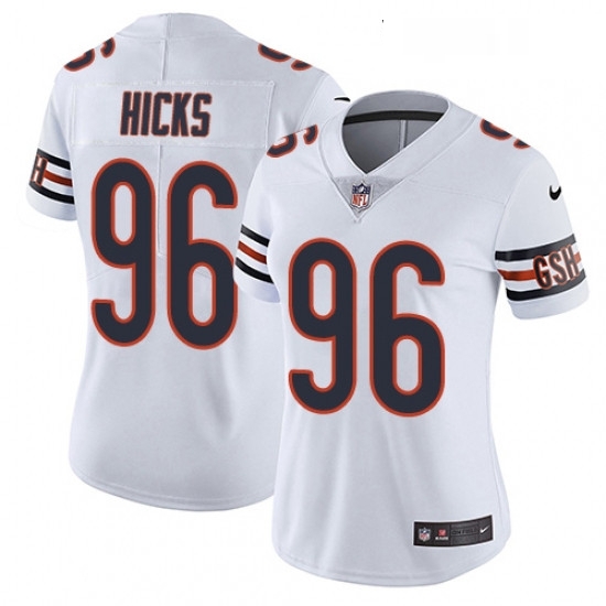 Womens Nike Chicago Bears 96 Akiem Hicks White Vapor Untouchable Limited Player NFL Jersey Womens Nike Chicago Bears 96 Akiem Hicks White Vapor Untouchable Limited Player NFL Jersey