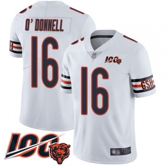 Youth Chicago Bears 16 Pat ODonnell White Vapor Untouchable Limited Player 100th Season Football Jersey Youth Chicago Bears 16 Pat ODonnell White Vapor Untouchable Limited Player 100th Season Football Jersey