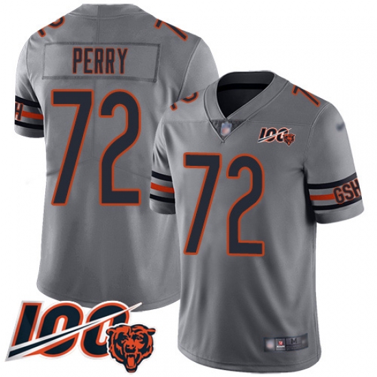 Youth Chicago Bears 72 William Perry Limited Silver Inverted Legend 100th Season Football Jersey Youth Chicago Bears 72 William Perry Limited Silver Inverted Legend 100th Season Football Jersey