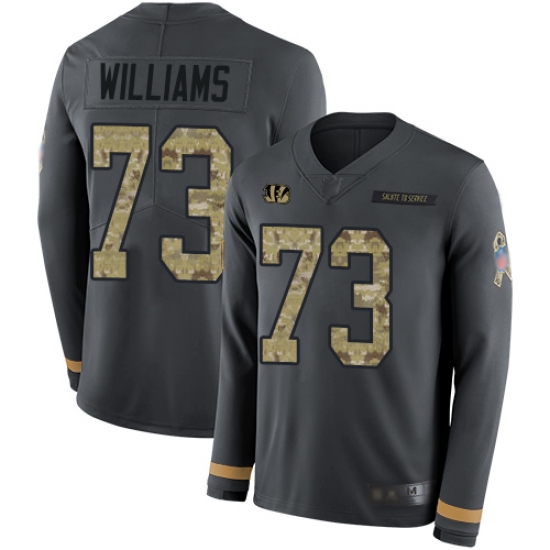 Bengals 73 Jonah Williams Anthracite Salute to Service Men Stitched Football Limited Therma Long Sleeve Jersey Bengals 73 Jonah Williams Anthracite Salute to Service Men Stitched Football Limited Therma Long Sleeve Jersey