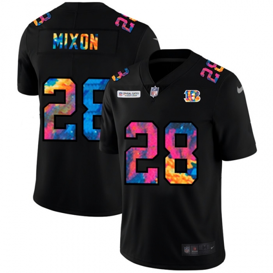 Cincinnati Bengals 28 Joe Mixon Men Nike Multi Color Black 2020 NFL Crucial Catch Vapor Untouchable Limited Jersey Cincinnati Bengals 28 Joe Mixon Men Nike Multi Color Black 2020 NFL Crucial Catch Vapor Untouchable Limited Jersey