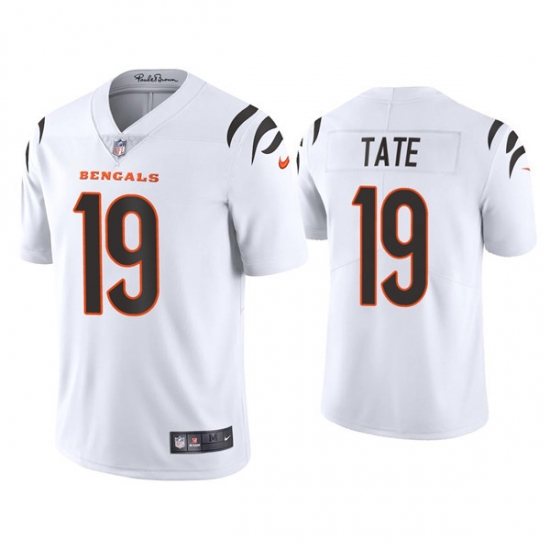 Men Cincinnati Bengals 19 Auden Tate 2021 White Vapor Untouchable Limited Stitched Jersey Men Cincinnati Bengals 19 Auden Tate 2021 White Vapor Untouchable Limited Stitched Jersey