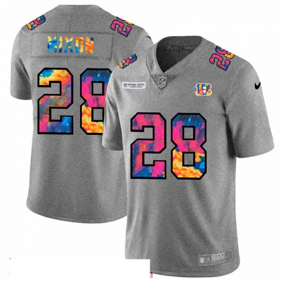 Men Cincinnati Bengals 28 Joe Mixon Men Nike Multi Color 2020 NFL Crucial Catch NFL Jersey Greyheather Men Cincinnati Bengals 28 Joe Mixon Men Nike Multi Color 2020 NFL Crucial Catch NFL Jersey Greyheather