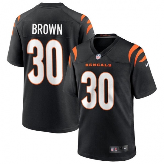 Men Cincinnati Bengals 30 Chase Brown Black Stitched Game Jersey Men Cincinnati Bengals 30 Chase Brown Black Stitched Game Jersey