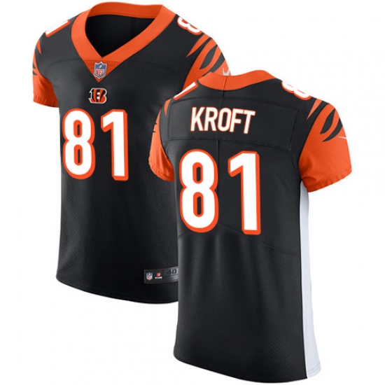 Men Nike Bengals #81 Tyler Kroft Black Team Color Stitched NFL Vapor Untouchable Elite Jersey Men Nike Bengals #81 Tyler Kroft Black Team Color Stitched NFL Vapor Untouchable Elite Jersey