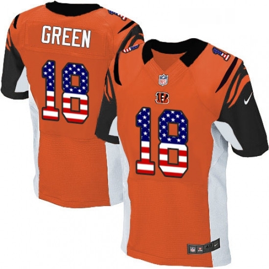 Mens Nike Cincinnati Bengals 18 AJ Green Elite Orange Alternate USA Flag Fashion NFL Jersey Mens Nike Cincinnati Bengals 18 AJ Green Elite Orange Alternate USA Flag Fashion NFL Jersey