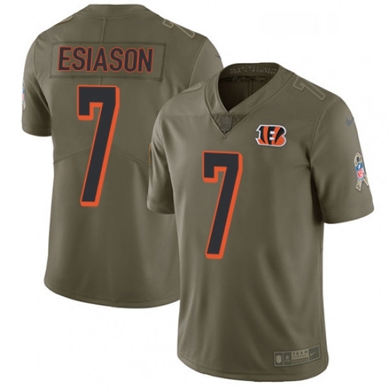 Mens Nike Cincinnati Bengals 7 Boomer Esiason Limited Olive 2017 Salute to Service NFL Jersey Mens Nike Cincinnati Bengals 7 Boomer Esiason Limited Olive 2017 Salute to Service NFL Jersey
