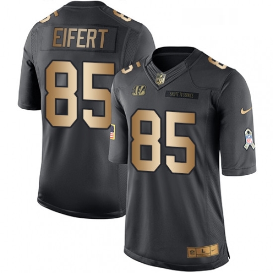 Mens Nike Cincinnati Bengals 85 Tyler Eifert Limited BlackGold Salute to Service NFL Jersey Mens Nike Cincinnati Bengals 85 Tyler Eifert Limited BlackGold Salute to Service NFL Jersey