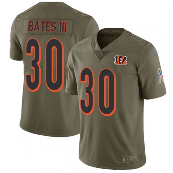 Nike Bengals #30 Jessie Bates III Olive Mens Stitched NFL Limited 2017 Salute To Service Jersey Nike Bengals #30 Jessie Bates III Olive Mens Stitched NFL Limited 2017 Salute To Service Jersey