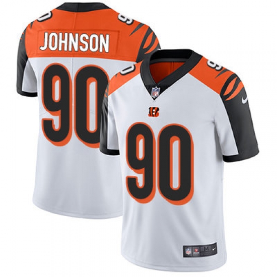 Nike Bengals #90 Michael Johnson White Mens Stitched NFL Vapor Untouchable Limited Jersey Nike Bengals #90 Michael Johnson White Mens Stitched NFL Vapor Untouchable Limited Jersey