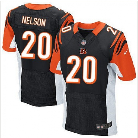 Nike Cincinnati Bengals #20 Reggie Nelson Black Team Color Mens Stitched NFL Elite Jersey Nike Cincinnati Bengals #20 Reggie Nelson Black Team Color Mens Stitched NFL Elite Jersey
