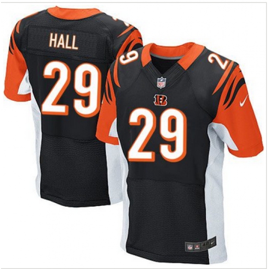 Nike Cincinnati Bengals #29 Leon Hall Black Team Color Mens Stitched NFL Elite Jersey Nike Cincinnati Bengals #29 Leon Hall Black Team Color Mens Stitched NFL Elite Jersey