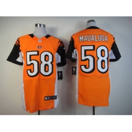 Nike Cincinnati Bengals 58 Rey Maualuga orange Elite NFL Jersey Nike Cincinnati Bengals 58 Rey Maualuga orange Elite NFL Jersey