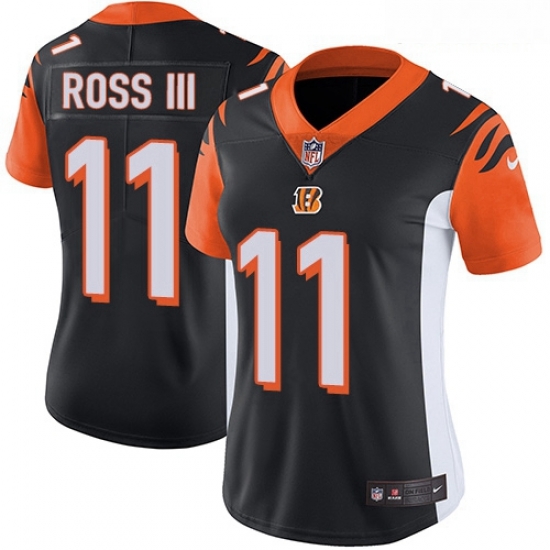 Bengals #11 John Ross III Black Team Color Women Stitched Football Vapor Untouchable Limited Jersey Bengals #11 John Ross III Black Team Color Women Stitched Football Vapor Untouchable Limited Jersey
