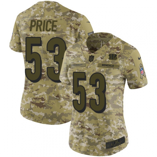 Nike Bengals #53 Billy Price Camo Women Stitched NFL Limited 2018 Salute to Service Jersey Nike Bengals #53 Billy Price Camo Women Stitched NFL Limited 2018 Salute to Service Jersey