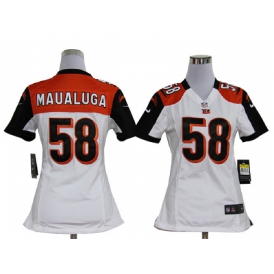 Nike Women Cincinnati Bengals #58 Rey Maualuga White jerseys Nike Women Cincinnati Bengals #58 Rey Maualuga White jerseys