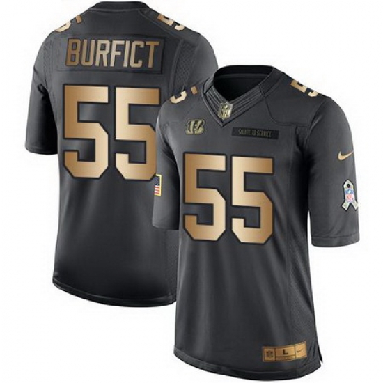 Nike Bengals #55 Vontaze Burfict Black Youth Stitched NFL Limited Gold Salute to Service Jersey Nike Bengals #55 Vontaze Burfict Black Youth Stitched NFL Limited Gold Salute to Service Jersey