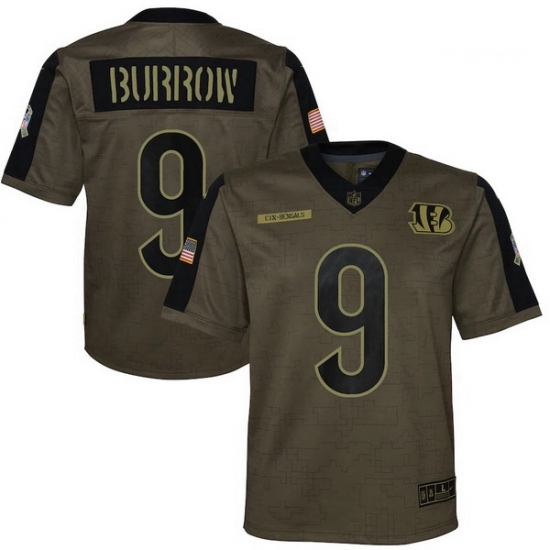 Youth Cincinnati Bengals Joe Burrow Nike Olive 2021 Salute To Service Game Jersey Youth Cincinnati Bengals Joe Burrow Nike Olive 2021 Salute To Service Game Jersey