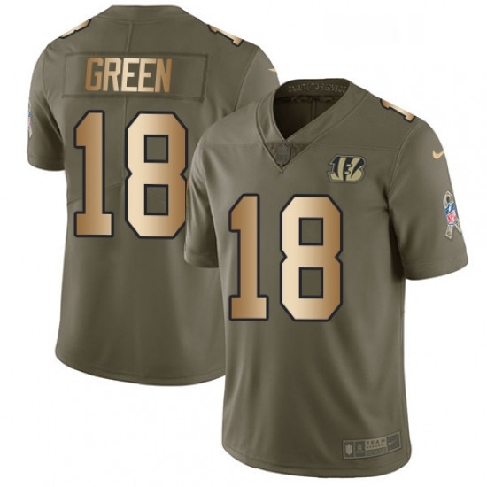 Youth Nike Cincinnati Bengals 18 AJ Green Limited OliveGold 2017 Salute to Service NFL Jersey Youth Nike Cincinnati Bengals 18 AJ Green Limited OliveGold 2017 Salute to Service NFL Jersey
